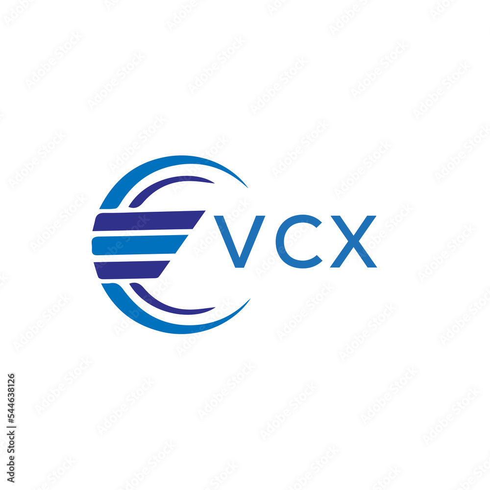 VCX letter logo. VCX blue image on white background. VCX vector logo ...