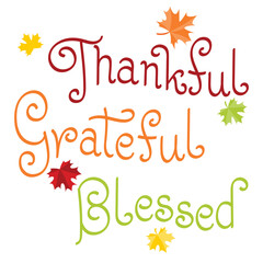 Wall Mural - Thanksgiving card with maple leaves