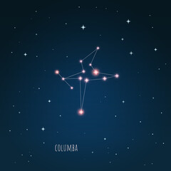 Wall Mural - constellation columba scheme in starry sky. open space. vector illustration columba constellation th