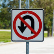 No U turn sign (North America Road sign)