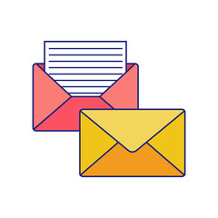 Mail Flat Icon Vector. Mail Post Envelope Icon