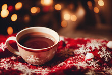 Christmas Still Life With Mug Of Hot Cocoa, AI Generated