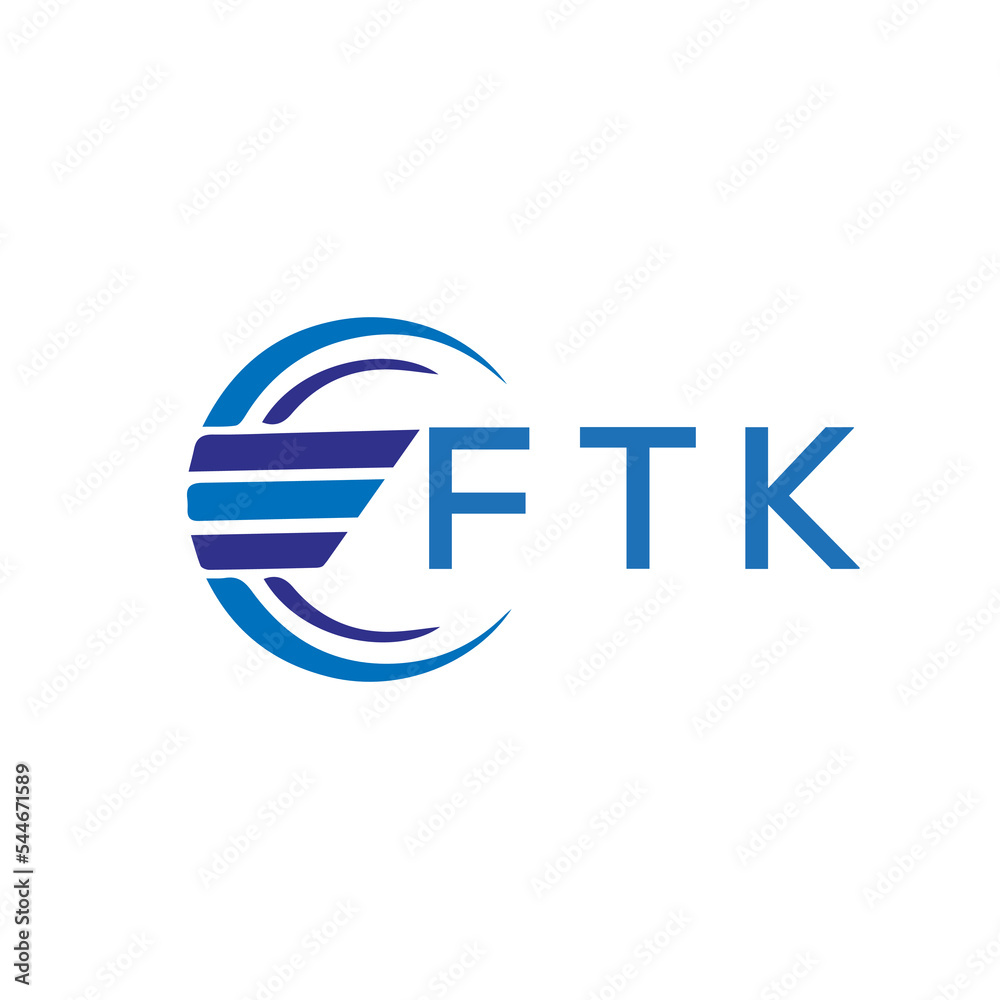 FTK letter logo. FTK blue image on white background. FTK vector logo design for entrepreneur and business. FTK best icon.