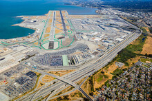 San Francisco International Airport Aerial - SFO Runways