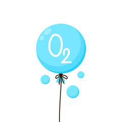 oxygen vector icon with water drop. o2 or oxygen on white background.