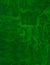 Beautiful Abstract Grunge Decorative Concrete Green Stucco Wall Background. Art Rough Stylized Texture Banner Used As Background For Christmas Concept.