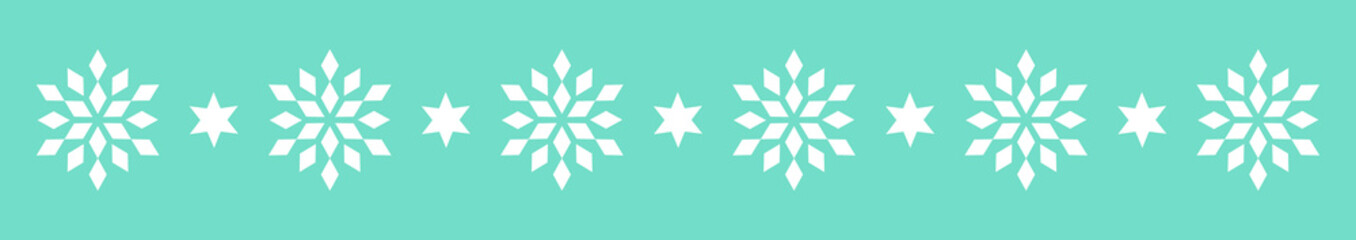 Wall Mural - winter snowflakes and stars border. christmas divider vector