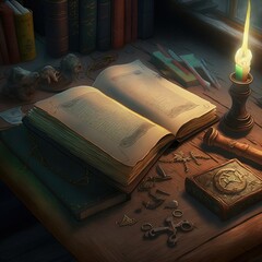 An ancient book of powerful magic and spells.