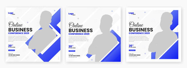 Wall Mural - Creative business conference social media post banner template