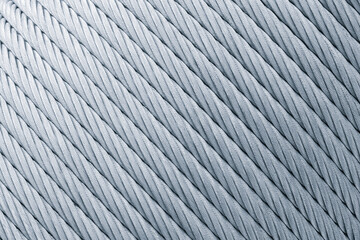 Poster - Texture of heavy duty new steel cable, steel wire rope, steel sling. Use for industrial or construction concept background