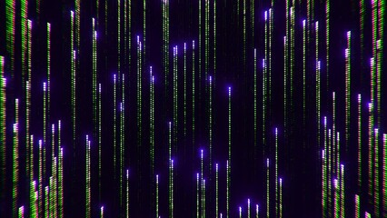Poster - Red and purple beams of light. Design. A black background on which fireworks scatter and are illuminated in different colors in 3d.