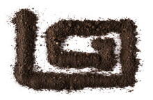 Pile Of Soil In Shape Maze, Dirt Labyrinth Isolated On White, Top View
