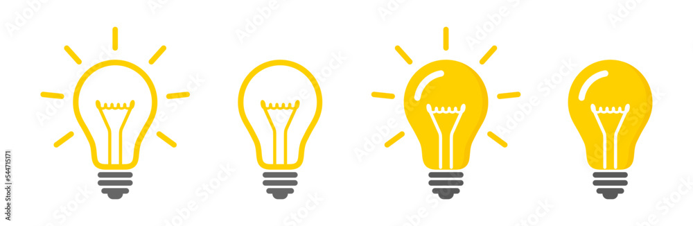 Light bulb icon set Stock Vector | Adobe Stock