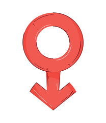 Sticker - red male gender symbol