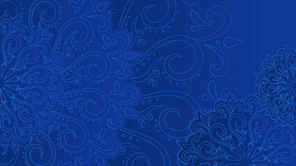 Wall Mural - Modern elegant luxury blue mandala pattern background