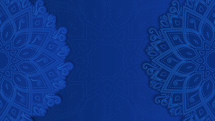 Modern elegant luxury blue mandala pattern background