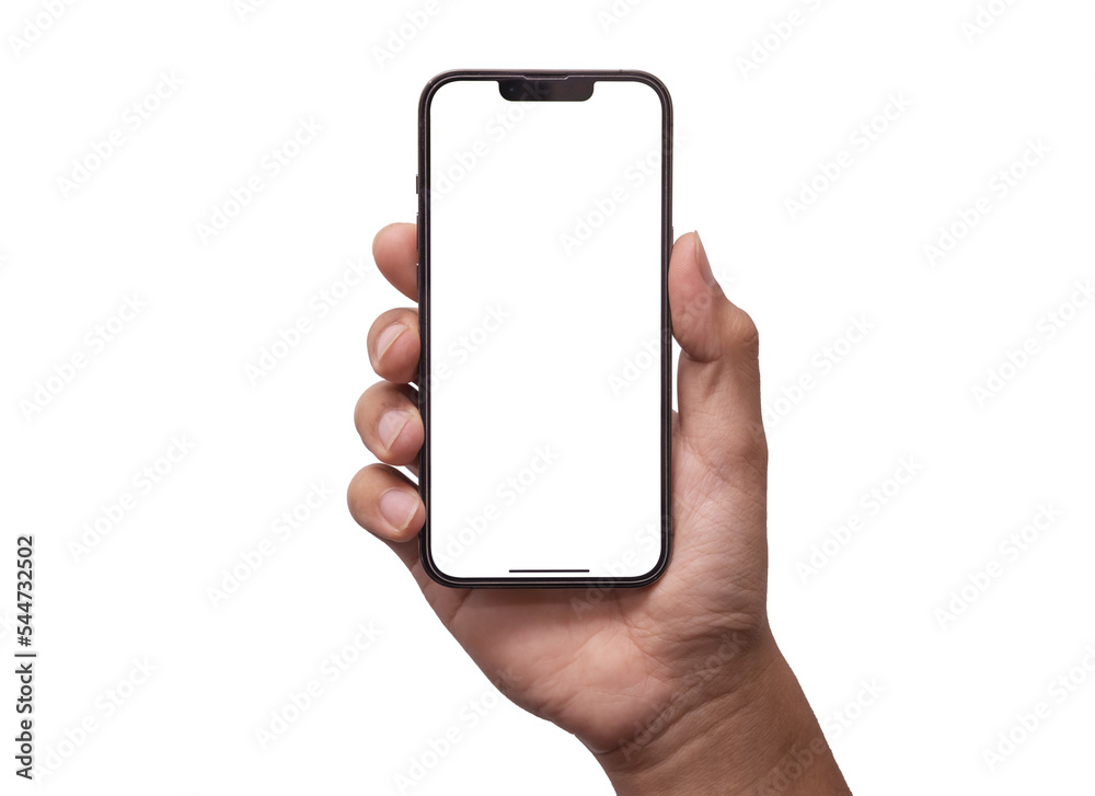 Mockup iphone hand - clipping path , Studio shot of Smartphone iPhone ...