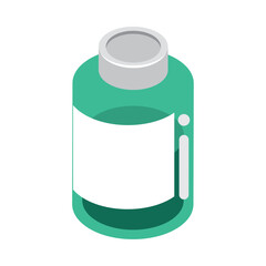 Poster - isometric medicine bottle drug