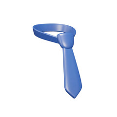 Male tie 3d icon. business style clothing accessory. Isolated object on transparent background