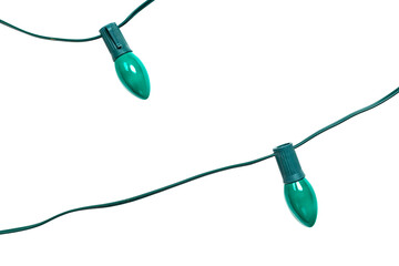 Wall Mural - isolated green c9 c7 bulb light strings