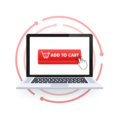 Poster - Add to cart button for web design. Online market. Online payment. Modern vector illustration. Banner vector.
