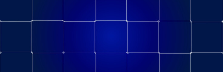 Wall Mural - Net texture pattern on blue gradient background. Net texture pattern for backdrop and wallpaper. Realistic net pattern with white squares. Geometric background, vector illustration