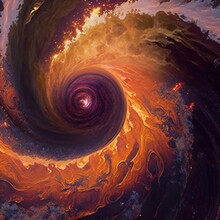 Abstract Image Of A Fiery Whirlpool. High Quality Illustration