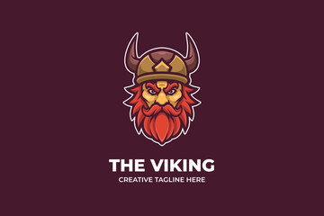 Viking Head Mascot Logo Character