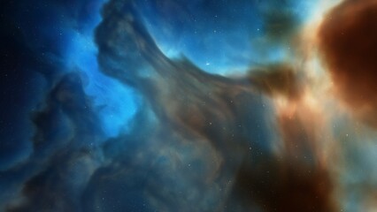 cosmic background with a blue purple nebula and stars