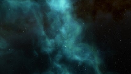 nebula gas cloud in deep outer space, science fiction illustration, colorful space background with stars 3d render

