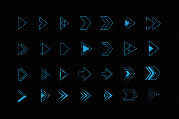 Set of futuristic abstract futuristic scifi hud modern arrow elements