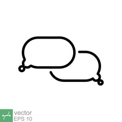 Wall Mural - Talk bubble speech icon. Simple outline style. Chat, speak, dialogue, balloon, cloud, dialog, message, communication concept. Thin line vector illustration isolated on white background. EPS 10.