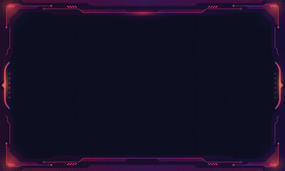 Poster - Abstract futuristic background of glowing technology sci fi frame hud ui