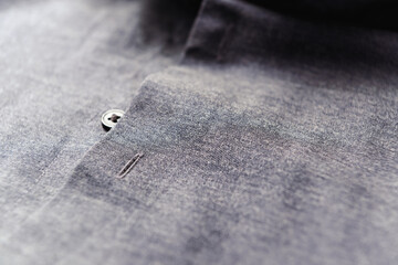 Close up of linen shirt. Soft focus. Copy space. 