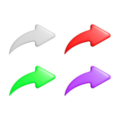 Poster - arrow icon 3d, forward symbol set
