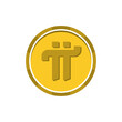 Pi icon. Pi coin. Pi network logo. Pi vector illustration. Cryptocurrency symbols, modern and simple, the icon for website design, mobile app, and UI.