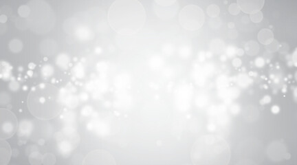 Canvas Print - Abstract Beautiful White Bokeh Glitter Lights Gray Background. Defocused Effect Wallpaper, Celebration Christmas Backdrop.