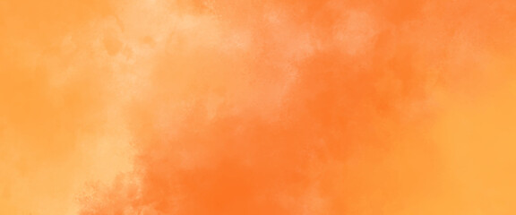 Wall Mural - abstract orange background with clouds watercolor. yellow orange background with faint texture and distressed vintage grunge and watercolor, colorful watercolor and grunge texture design,