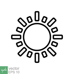 Wall Mural - Sun icon. Simple flat style. Nature logo, contemporary, sunset, summer concept. Vector illustration isolated on white background. EPS 10.