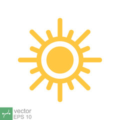 Wall Mural - Sun icon. Simple flat style. Nature logo, contemporary, sunset, summer concept. Vector illustration isolated on white background. EPS 10.