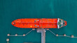 © Darunrat - Aerial top view industrial crude oil fuel tanker ship at terminal industrial port,  Tanker ship unloading crude oil, Industry refinery fuel chemical import export business logistic and transportation.