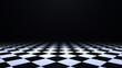 3d rendered black and white checkered floor.