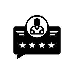 Black solid icon for reviews