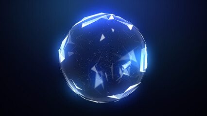 Fototapete - fast moving clock with spinning circle graphics on a dark blue background