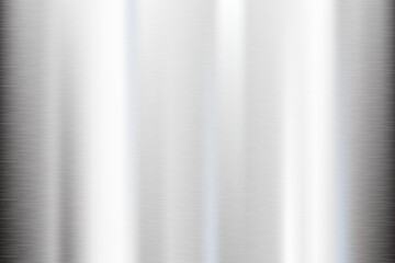 Silver foil background. Metal textured shiny gradient. Stainless glossy surface with reflection. Realistic chrome backdrop. Vector illustration.