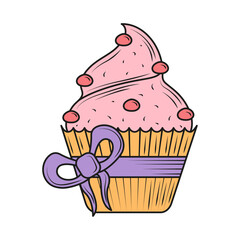 Wall Mural - sweet cupcake icon