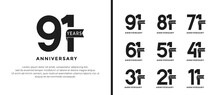 Set Of Anniversary Logo Style Flat Black Color On White Background For Special Moment