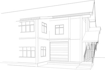 3D illustration of building project