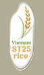 Vietnam ST25 rice concept.Paddy rice premium organic. Rice grain logo vector