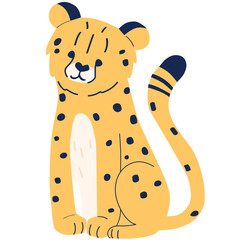 Sticker - Cheetah vector illustration in flat color design